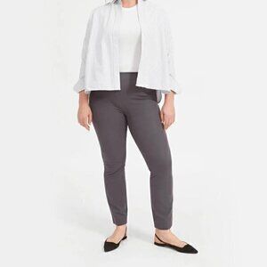 Everlane The Curvy Side-Zip Stretch Cotton Pant in Charcoal Gray Size 4